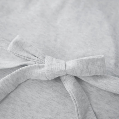 Women Fashion Lounge Set Vintage 2 Piece Outfit V Neck Waist Tie T-shirt + Elastic Waist Pants Autumn Long Sleeve Crop Tops