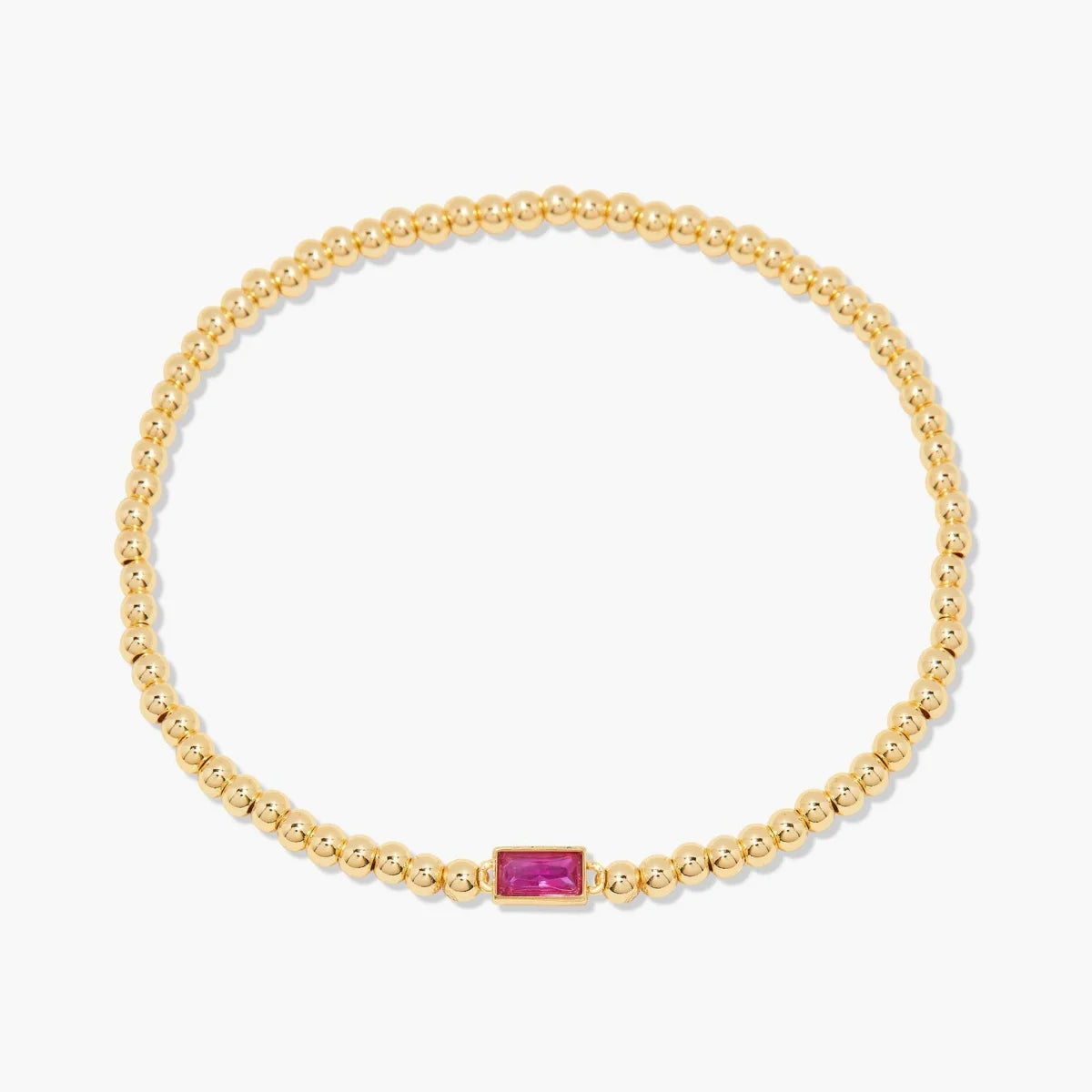 Minimalist style twelve month birthstone women's bracelet, stainless steel, electroplated 18K gold color protection