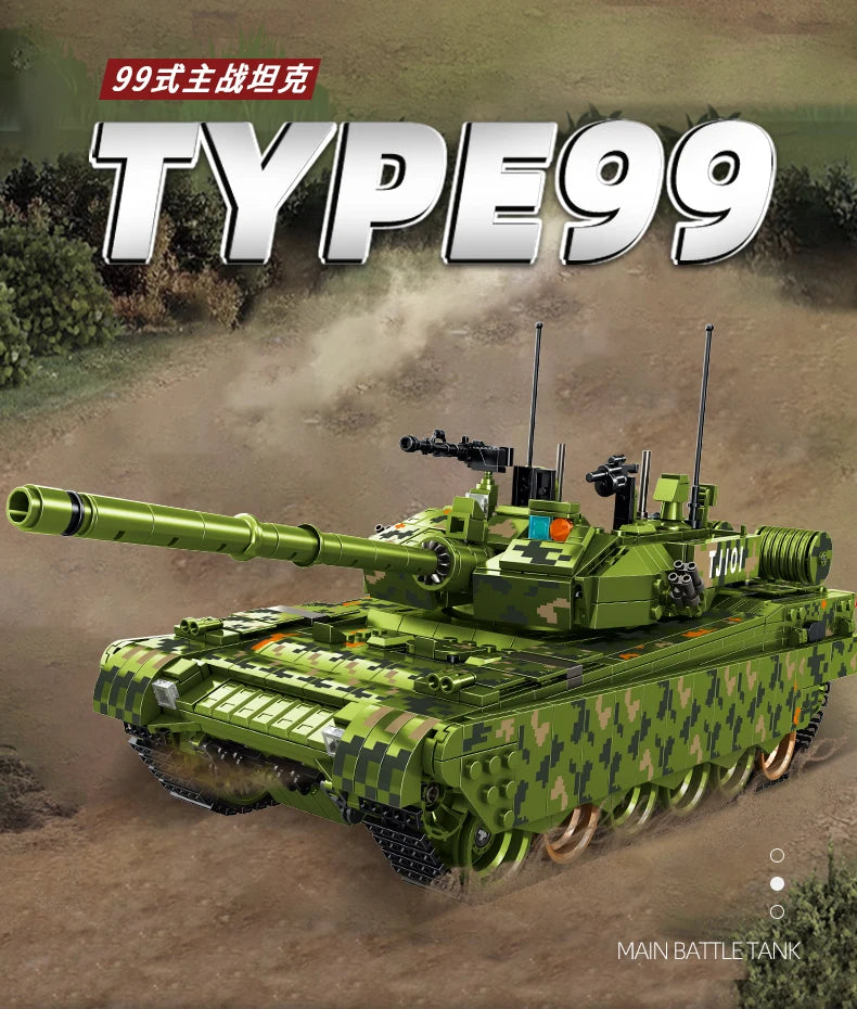 WW2 Military Leopard 2A4 Battle Tank Series Building Blocks Brick Model MOC Army Weapon Boy Set Kid Toy Childrens Christmas Gift