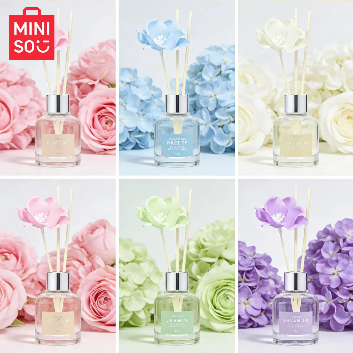 MINISO Green Plants, Fragrance Flameless Aroma Diffuse Lavender Vine Volatile Aroma, Gardenia Flower Air Freshener
