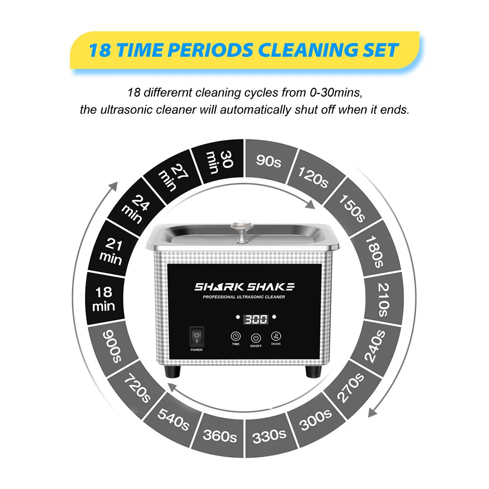 900ml Ultrasonic Cleaner Bath 60W Timer Ultrasound Sonic For Glasses Jewelry Watches Manicure Stones Cutters Razor Washing Bath