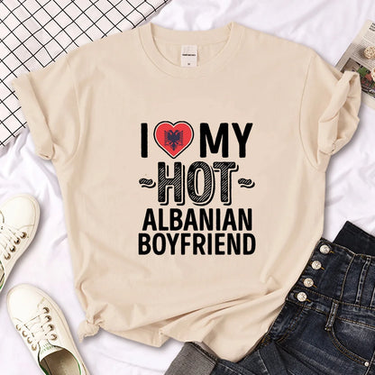 Albania Tee women manga t-shirts girl streetwear Japanese designer clothing