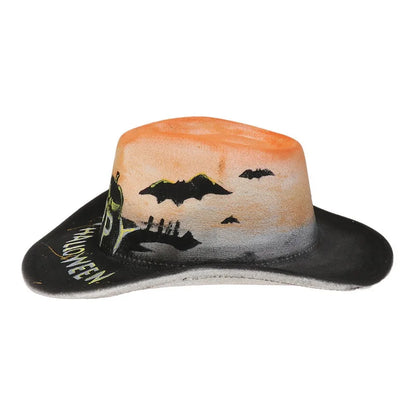 EtherealBe Halloween Cowboy Hat for Adults - Spooky Style