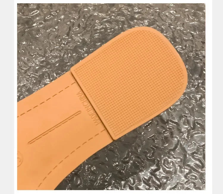Summer 2025 New Women's Slippers Summer Square Toe Flat Shoes Women's Wide Version Slippers Sandals Outdoor Daily Casual Shoes