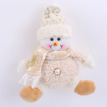 Cute Christmas Tree Pendant Figurine Ornament Elk Christmas Doll Ornament Snowman Elderly Santa Pendant Decor Scene Arrangement