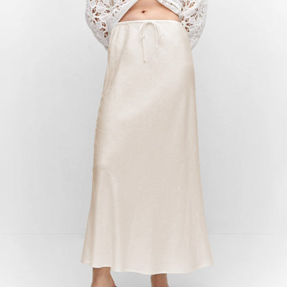 Women'S Solid Color Satin Long Dress High Waist Drawstring Dress Maternity Skirts Reflective Dress Trailing Dress Ropa De Mujer