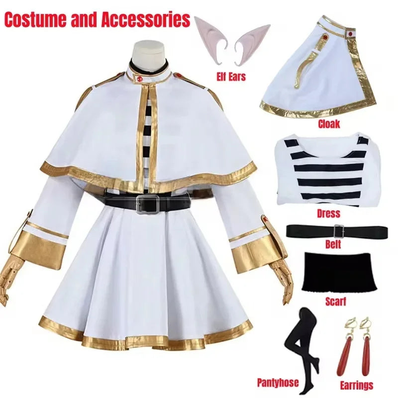 Halloween  2025 Cosplay Costume pour femme, perruque, chaussures, figurines d'anime, robe de magicien fête d'Halloween, Noël