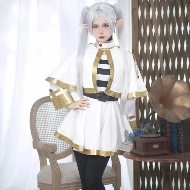 Halloween  2025 Cosplay Costume pour femme, perruque, chaussures, figurines d'anime, robe de magicien fête d'Halloween, Noël