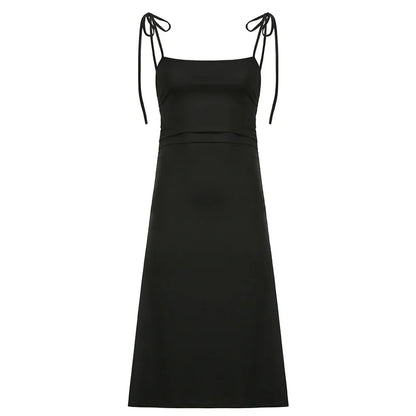Fashion Strappy Ruched Sexy Black Dress Irregular Elegant Backless Long Dress Party Summer Dresses Women Clothes Vintage Dress