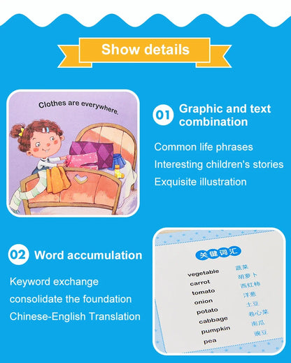 Kids 60 Pocket Books Set English Words Learning Book Enlightenment of Early Childhood Teaching Aids Bedtime Reading Montessori