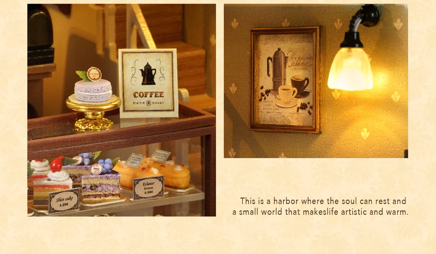 Handmade Wooden Miniature Doll House Kit 3D Puzzle Assembled Building Model Kit With LED Light DollHouses Toy For Christmas Gift