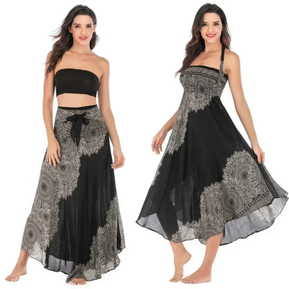 Sexy Summer Long Boho Bottom Women Skirt Vintage Casual Ropa Mujer Faldas Loose Fashion y2k Maxi Skirts Woman Clothing Saia Jupe