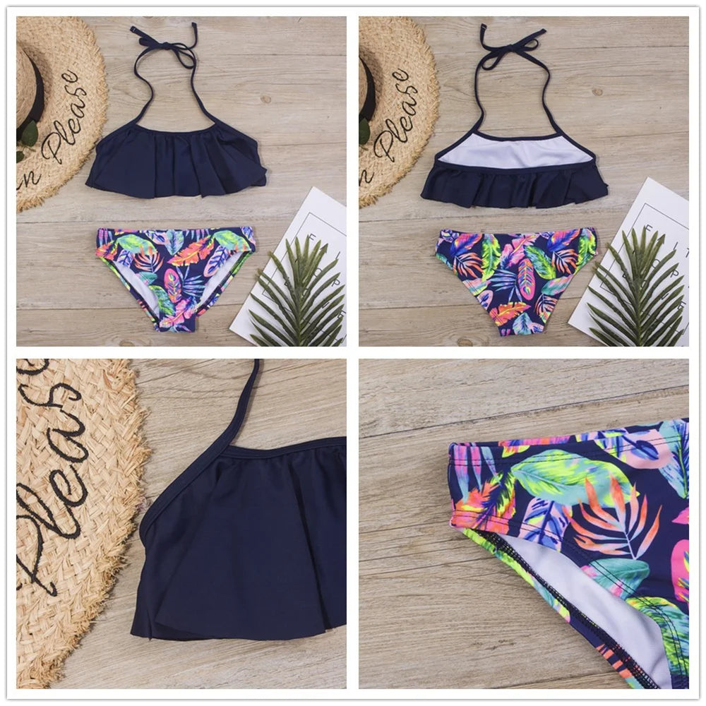 7-14Year Butterfly Print Child Bikini Set 2025 Girls Swimsuit Swimwear For Kids Summer Brazilian Teen Baby Swimming Suit Biquini