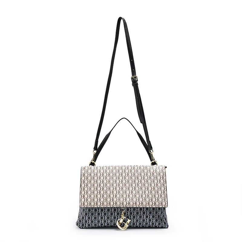 CH Retro Texture Women's Bag Printed Shoulder Bag Casual Fashion Square Small Women's Bag Tote Bag