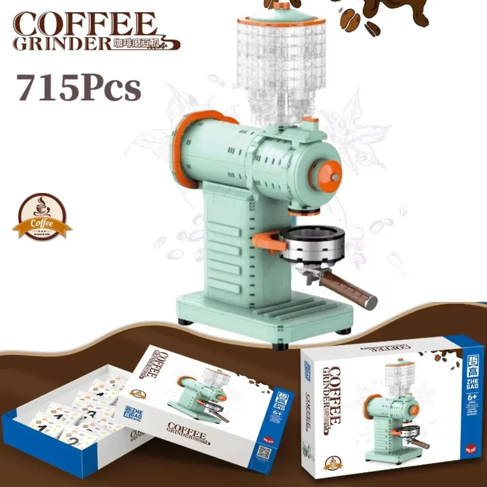 Classic Creative Coffee Machine Mini Diamond Model Building Blocks MOC Construction Bricks Collection Toy Children Xmas Gift