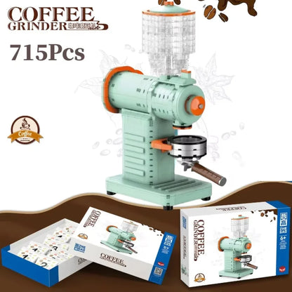 Classic Creative Coffee Machine Mini Diamond Model Building Blocks MOC Construction Bricks Collection Toy Children Xmas Gift