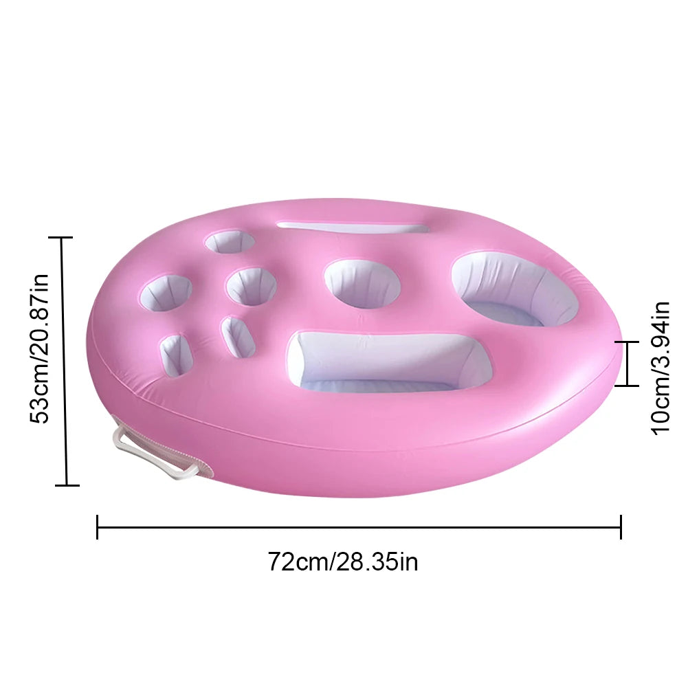 Summer Party Bucket Cup Holder Inflatable Swimming Pool Float Beer DrinkHolder Multifunctional Table Tray Beach Pool Accessories