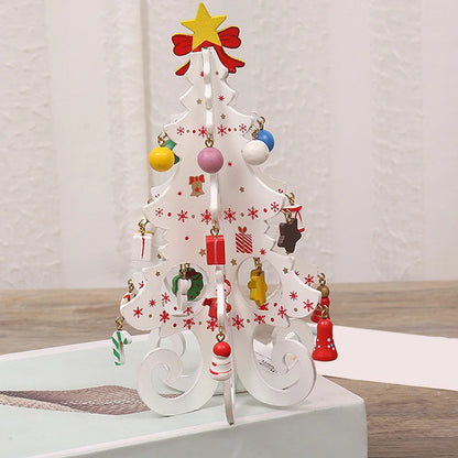 Christmas Tree Children's Handmade DIY Stereo Wooden Christmas Tree Scene Layout Christmas Decorations Ornaments Hot