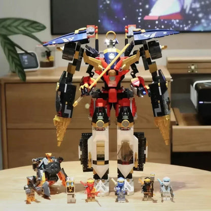 1148pcs 4in1 Ultra Combo Mech Building Blocks Titan Robot Mech Chariot With Figures Bricks Toys For Boy Gifts 71765