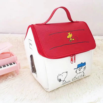 Snoopy Cosmetic Bag Anime Girl Wash Bag High Capacity House Shape Storage Bag Student Portable Cosmetic Bag Simple Wholesale