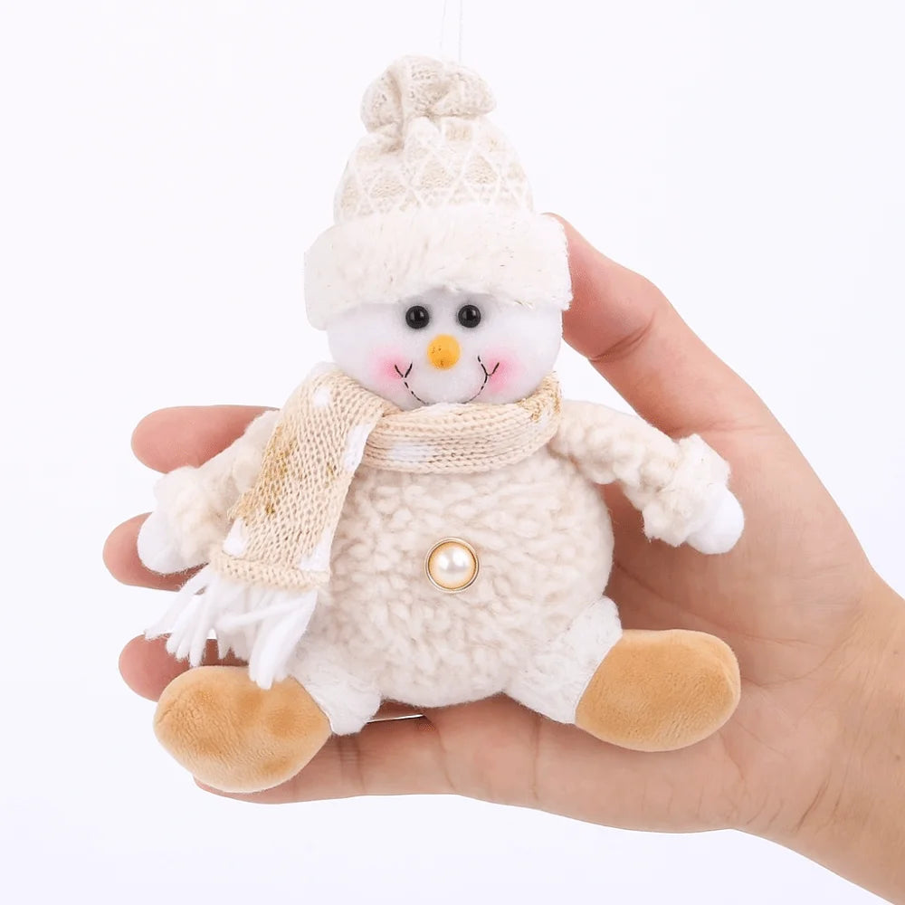 Cute Christmas Tree Pendant Figurine Ornament Elk Christmas Doll Ornament Snowman Elderly Santa Pendant Decor Scene Arrangement