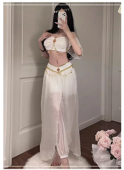Role Playing Sexy Western Dance Girl Aladdin Peacock Princess Greek Goddess Costume Hot Egyptian Exotic Costume Performance Set