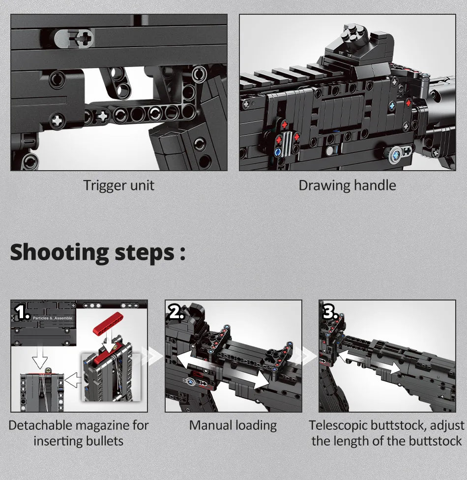 ZKZC WW2 Military Weapon Shotgun Sniper Rifle Assault Rifle Building Block City Police Pistol Brick Children Toys Gifts