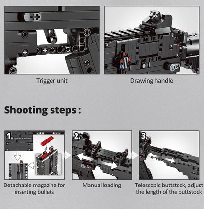 ZKZC WW2 Military Weapon Shotgun Sniper Rifle Assault Rifle Building Block City Police Pistol Brick Children Toys Gifts