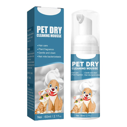 Pet Dry Shampoo Foam Waterless Cleansing For Puppies Odor Eliminator 60ml Dog Show Accessories High Quality Fast Shipping