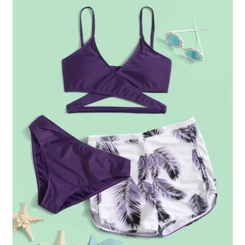 New Sexy Three-Piece Bikinis 2024 Women's Swimwear Push Up Female Swimsuit Swimming Bathing Suits Brazilian Bikini Set Beachwear