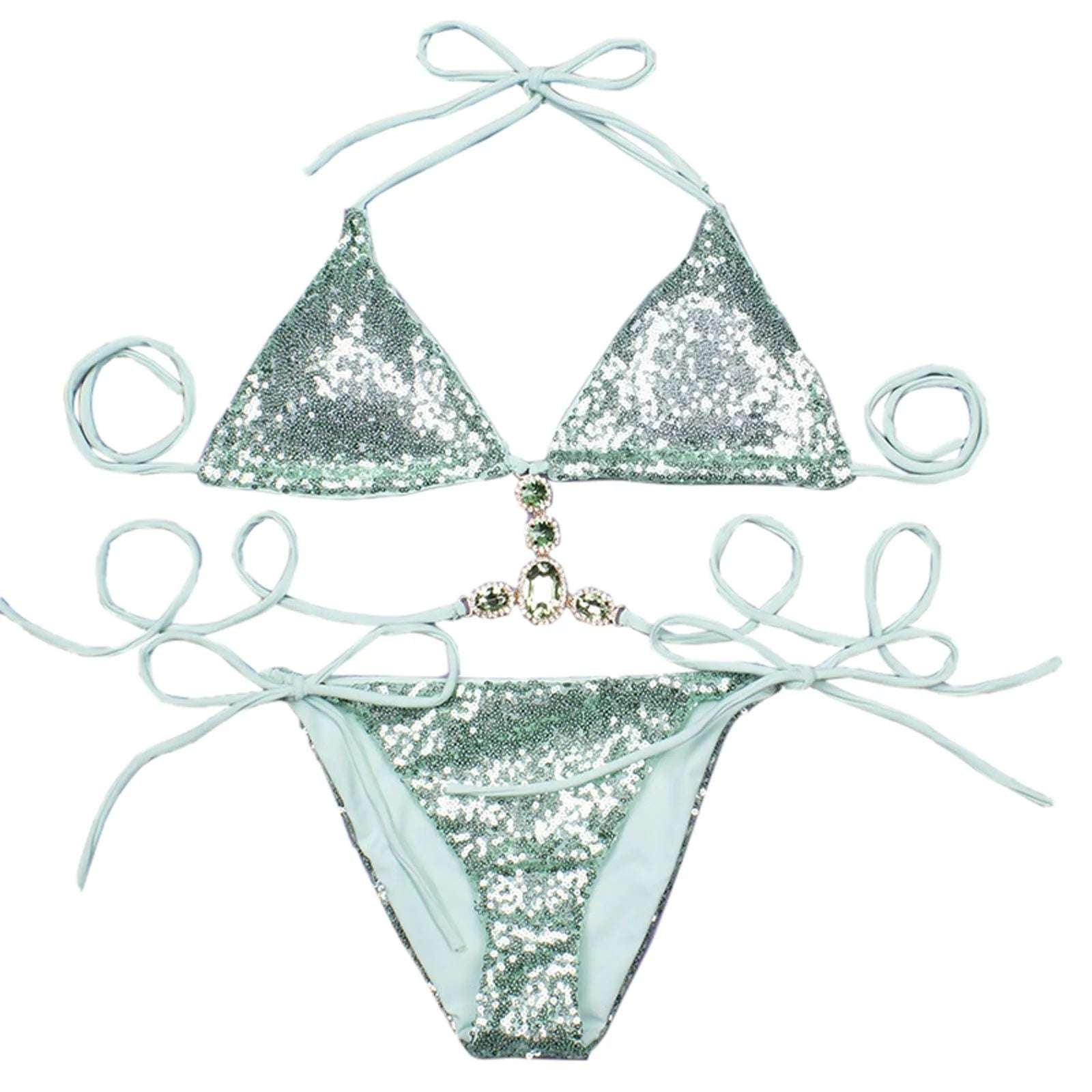 Men And Women Matching Swimsuits Sexy Sequin Bikini Women's Summer Swimsuit Split Swimsuit Bathing Suits for Boys 16-18