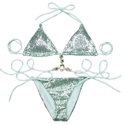 Men And Women Matching Swimsuits Sexy Sequin Bikini Women's Summer Swimsuit Split Swimsuit Bathing Suits for Boys 16-18