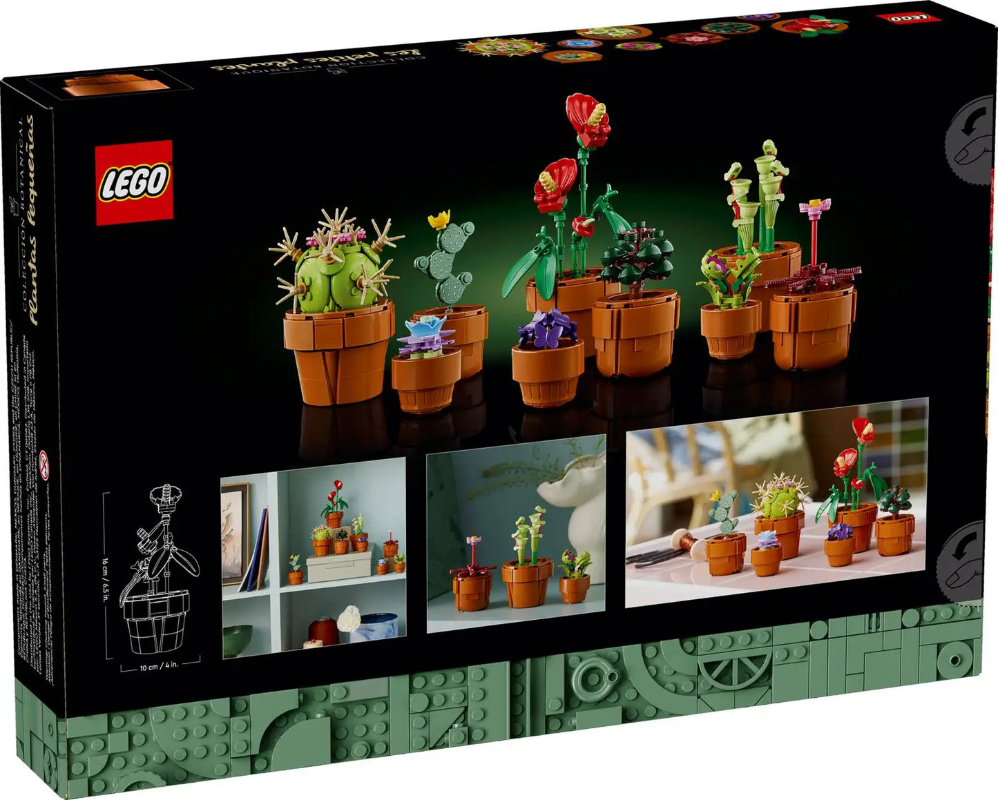 LEGO Icons Tiny Plants Building Set, Cactus Décor Gift for Flower-Lovers, Carnivorous, Tropical and Arid Flora, Botanical 10329