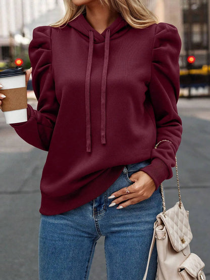 Autumn Winter Hoodies Sweatshirts Women Solid Color Long Sleeve   Casual Comfortable Pullovers Tops