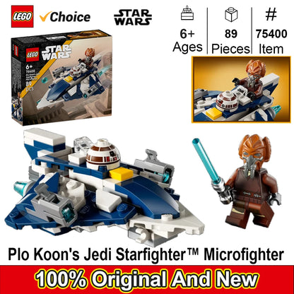 LEGO 75400 Star Wars Plo Koon’s Jedi Starfighter Microfighter Kids Toy Clone Wars Playset and Room Decor for BoysandGirls 89 PCS