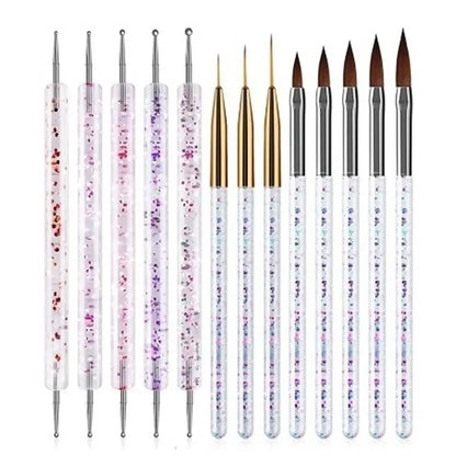 31-Piece UV Gel Nail Brush Set, UV Gel Nail Brushes, Including Dotting Brushes, Carving, Painting, and Gradient Brushes