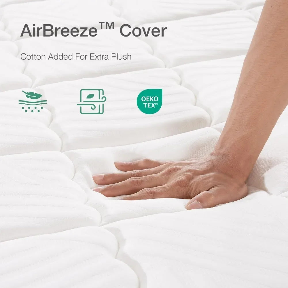 10 inch Queen Size Mattress, Hybrid Mattress Queen Size with Comfortable Foam & Individually Pocket Spring,Queen Mattress in Box