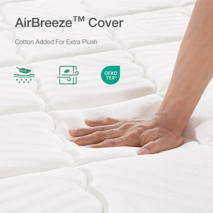 10 inch Queen Size Mattress, Hybrid Mattress Queen Size with Comfortable Foam & Individually Pocket Spring,Queen Mattress in Box