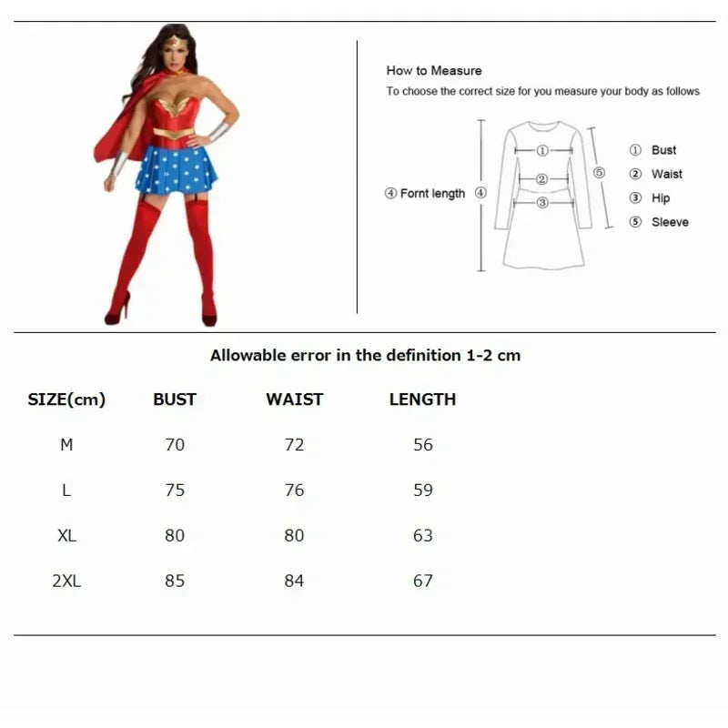 Halloween Sexy Wonder Kostuum Superheld Vrouwen Supergirl Vrijgezellenfeest Fantasia Cosplay Fancy Dress Cosplay Kostuum