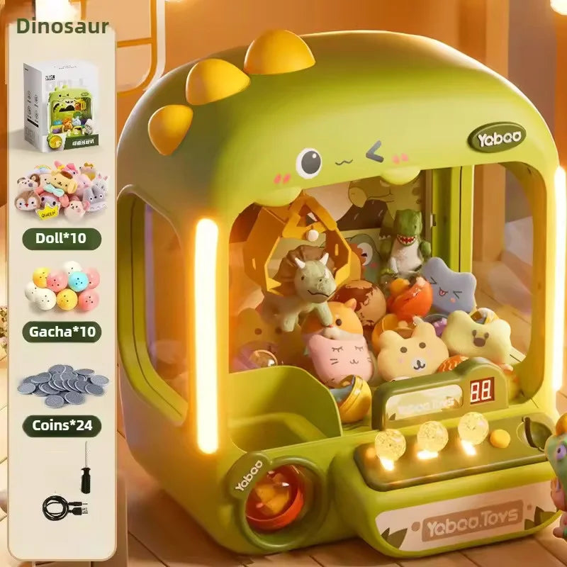 Children Mini Claw Machine Toy DIY Coin Operated Play Game Electric Clip Doll Arcade Machine Kids Interactive Toy Christmas Gift