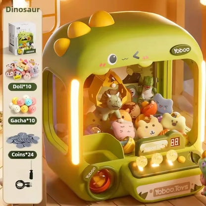Children Mini Claw Machine Toy DIY Coin Operated Play Game Electric Clip Doll Arcade Machine Kids Interactive Toy Christmas Gift