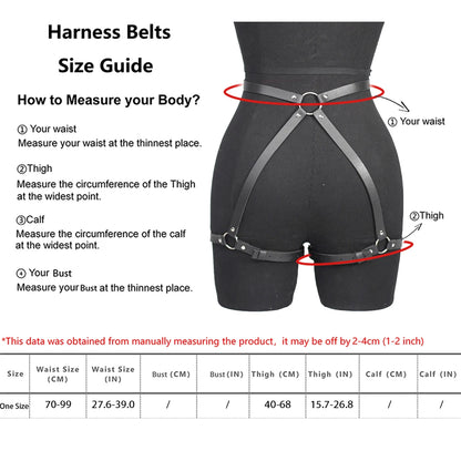 Women Fashion Belt Street Style for Women Cool Punk Rock Pu Leather Belt With Leg Jeans Decorative Belt Goth Clothing Accessorie