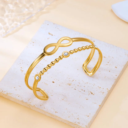Exaggerated Metal Shell Starfish Flower Bangles Bracelets For Women Men Stainless Steel Fish Bow Heart Open Cuff Bangle Jewelry