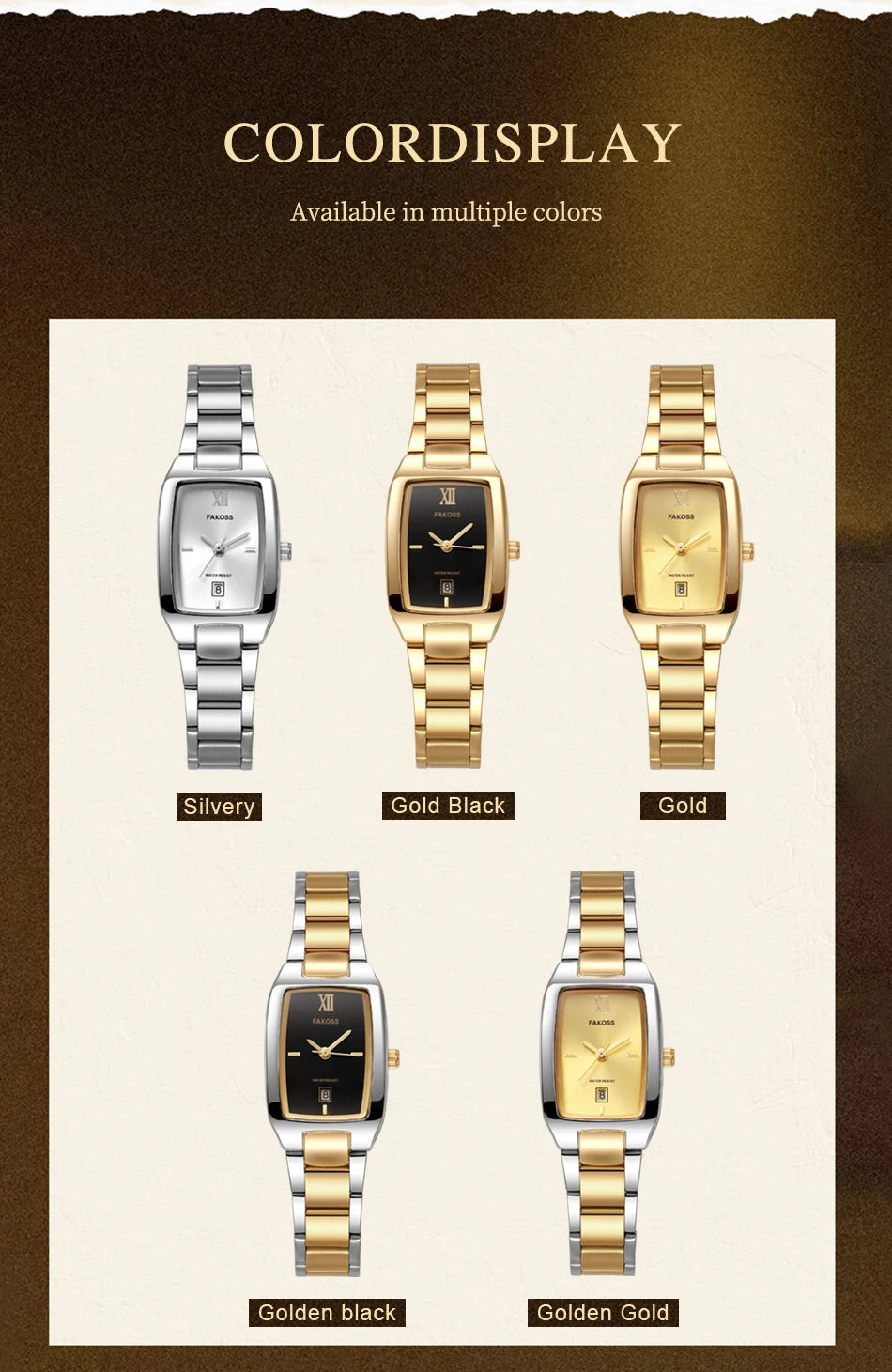 WWOOR Luxury Woman's Watch Elegant Waterproof Stainless Steel Watch for Ladies Dress Square Quartz Women's Watches Reloj mujer
