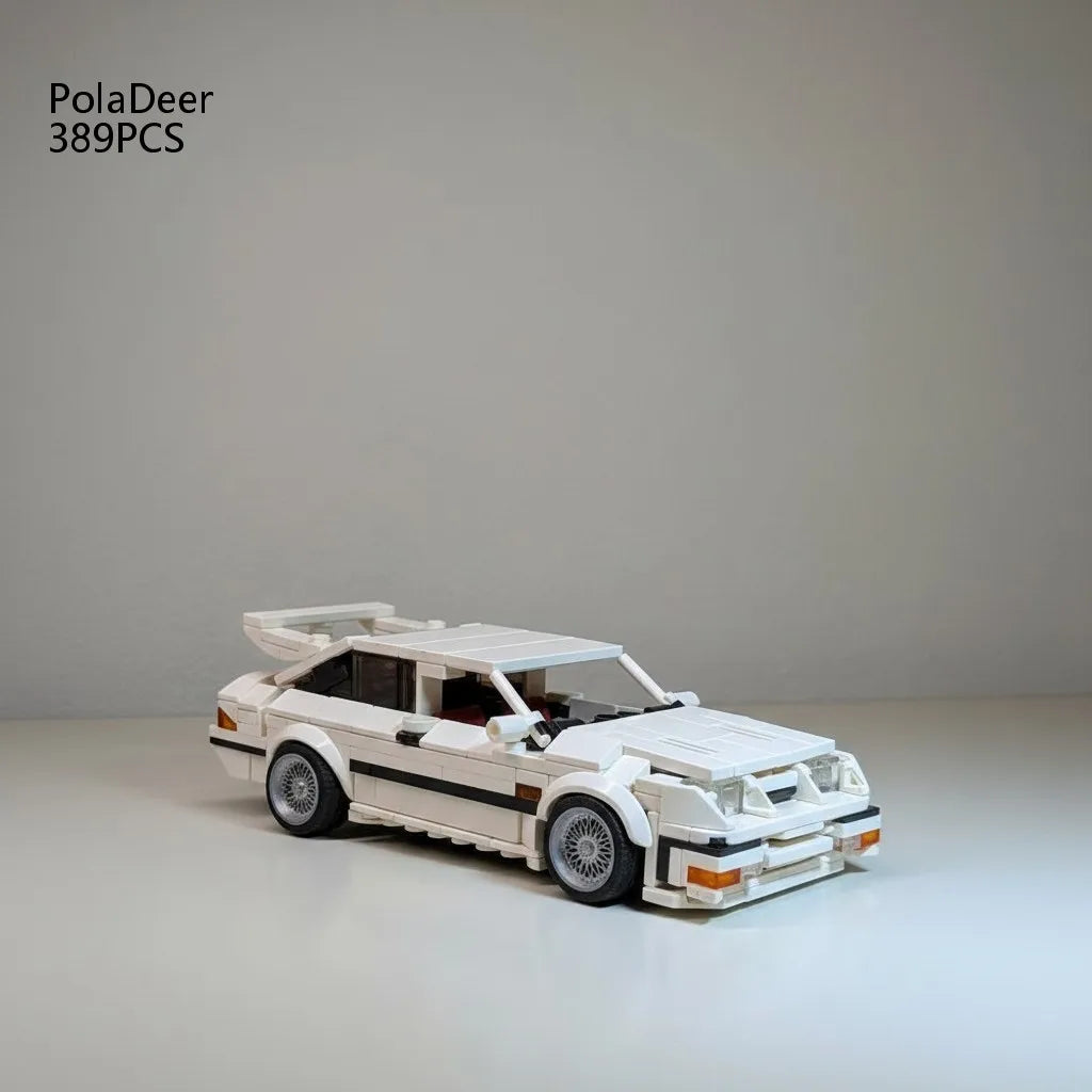 PolaDeer 389PCS MOC DIY 1986 Turbocharged racing car RS500 Building Blocks Assembly model toy brick Children's birthday gifts