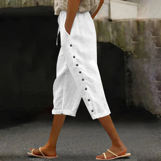 Fashion Casual Summer Capris Women'S High Waisted Short Pants Black White Slim Fit Trousers Street Sports White Black Pants