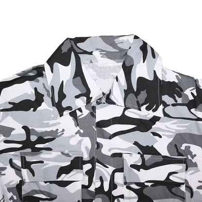 Women's Clothes Coats Casual Fashion Camouflage Print Large Pocket Lapel Long Sleeve Short Jacket for Women