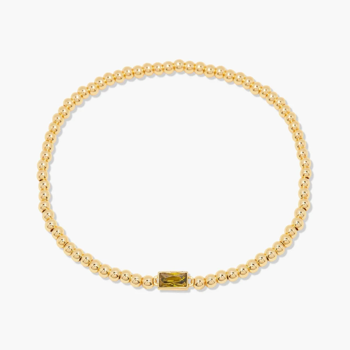 Minimalist style twelve month birthstone women's bracelet, stainless steel, electroplated 18K gold color protection
