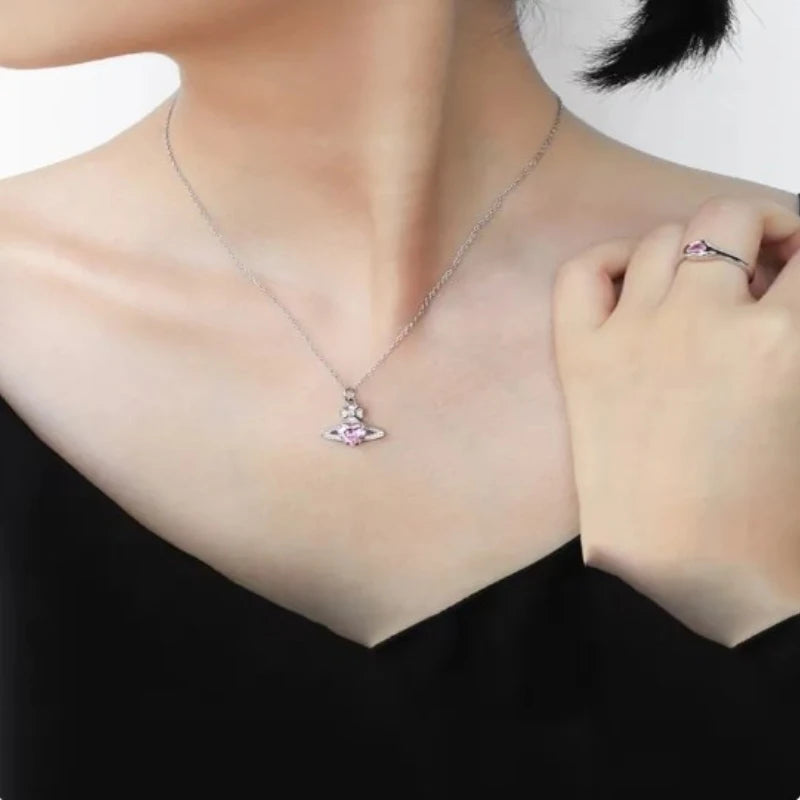 Women's Necklace High Sense Saturn Necklace Light Luxury Temperament Collar Chain Fashion Chain Jewelry for Women
