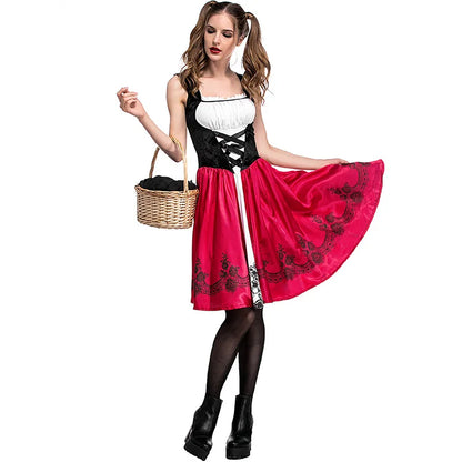 Little Red Riding Hood Modern Version of Stage Performance Clothing Shawl Adult Girls Personality Cosplay Game Uniform Costumes